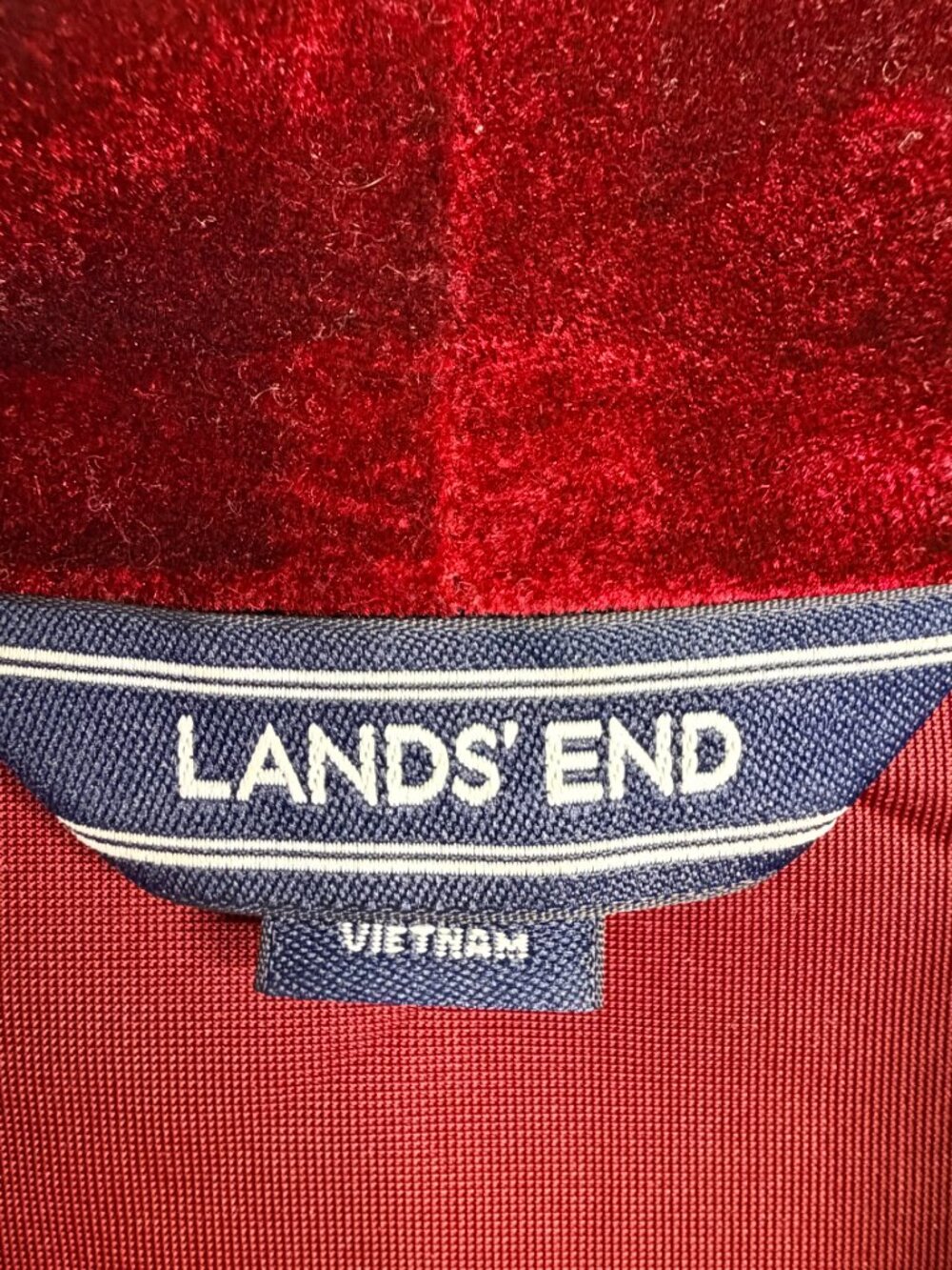 2/$30 Lands' End Velvet V-Neck Top 3/4 Sleeve Rich Burgundy Large #A4398 - Picture 6 of 10